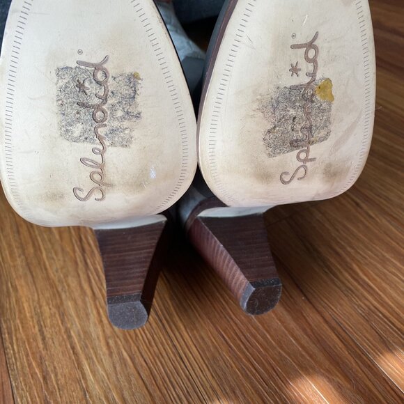 Splendid Sullie Knee High Pull On Boot Grey Suede Leather Stacked Heel - Picture 11 of 11